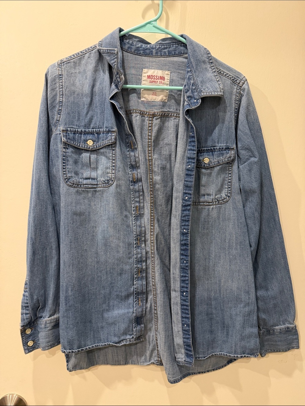 Mossimo Supply Co. Light Blue Denim Button-Down Shirt